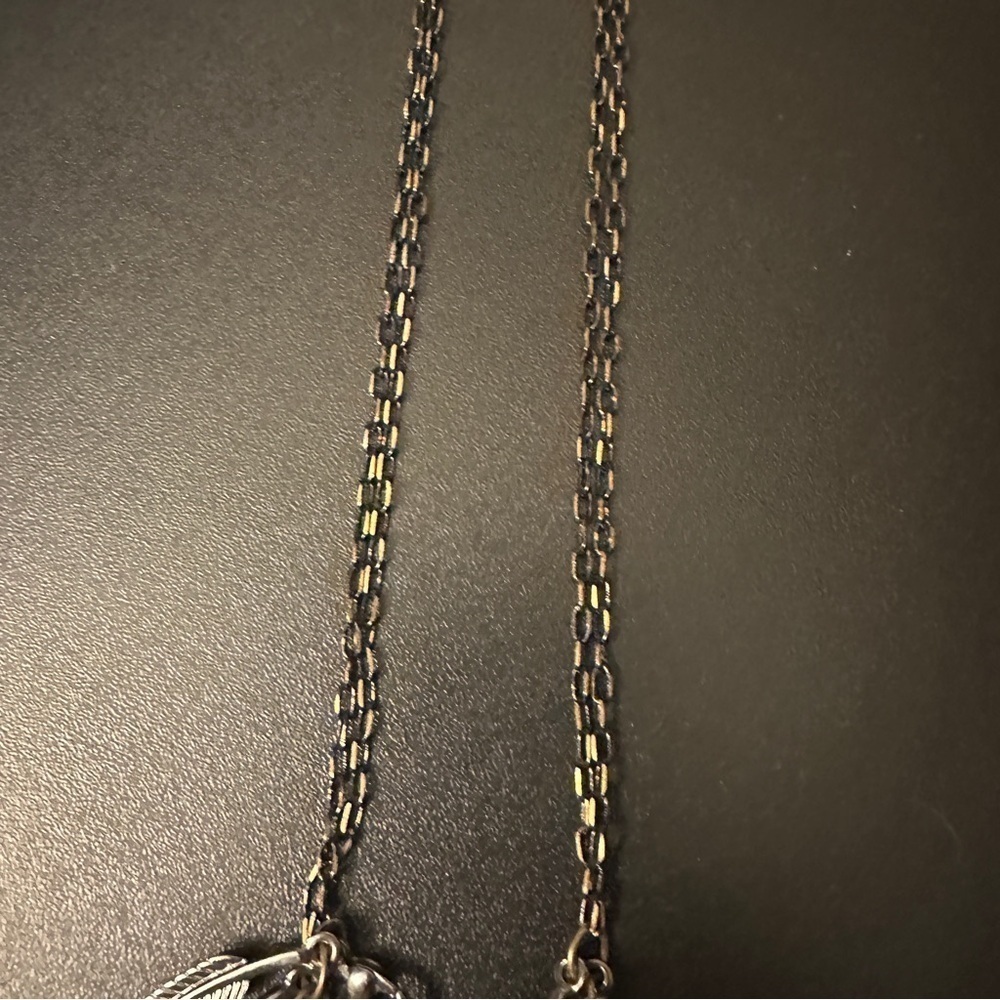 JewelMint Festival layered necklace Tri-colored Black Copper Gold feathers - Picture 7 of 13